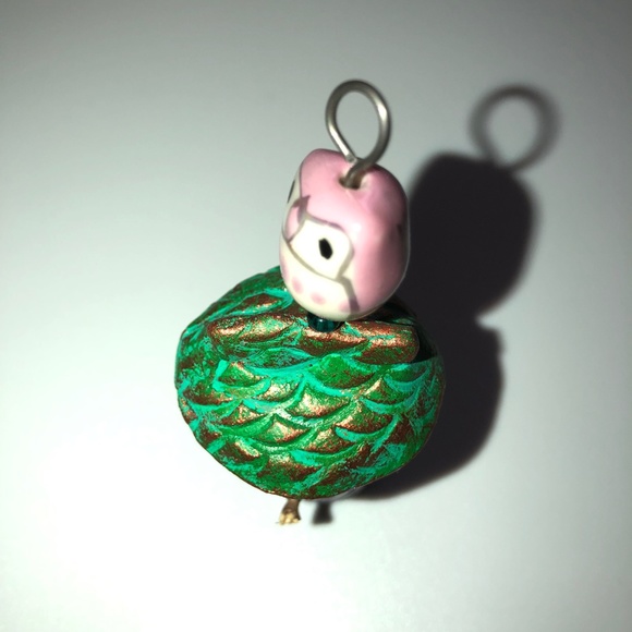 HANDMADE OWL ORNAMENT Bird Feeder Nest Handmade Modeling Clay Fimo Garden Decor - Picture 8 of 9
